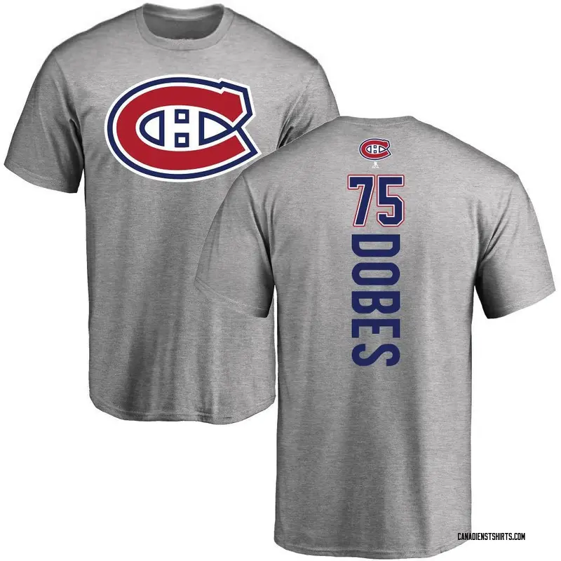 Men's Jakub Dobes Montreal Canadiens Backer T-Shirt - Ash