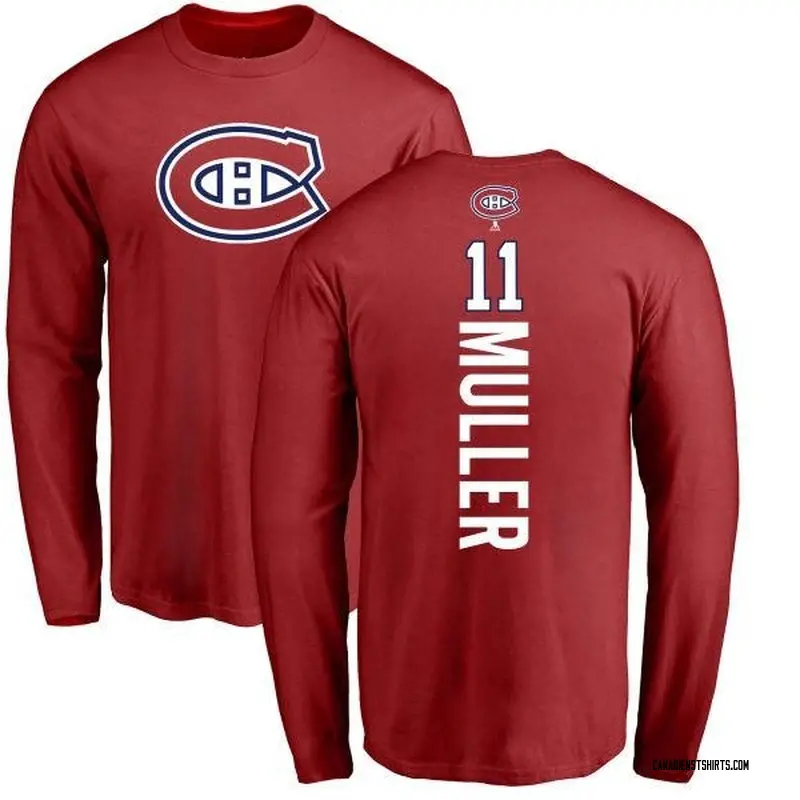 Men's Kirk Muller Montreal Canadiens Backer Long Sleeve T-Shirt - Red