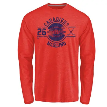 Men's Mats Naslund Montreal Canadiens Insignia Tri-Blend Long Sleeve T-Shirt - Red