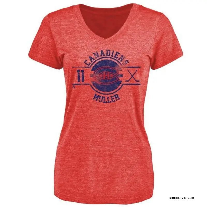 Women's Kirk Muller Montreal Canadiens Insignia Tri-Blend T-Shirt - Red