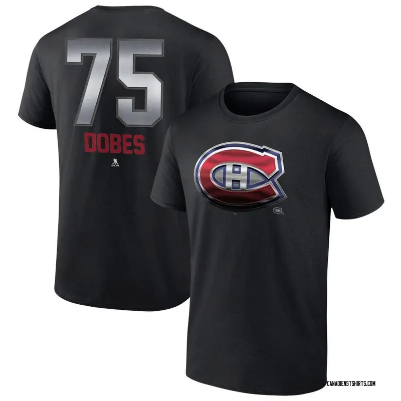 Youth Jakub Dobes Montreal Canadiens Black Midnight Mascot Logo T-Shirt